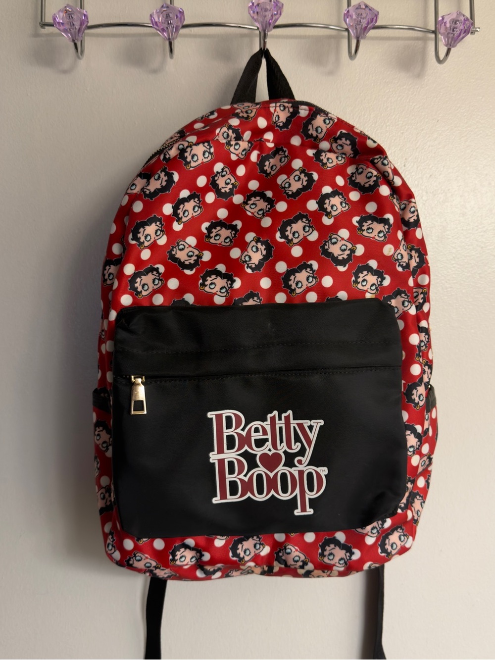 Betty Boop Red and Black Polka Dot Backpack